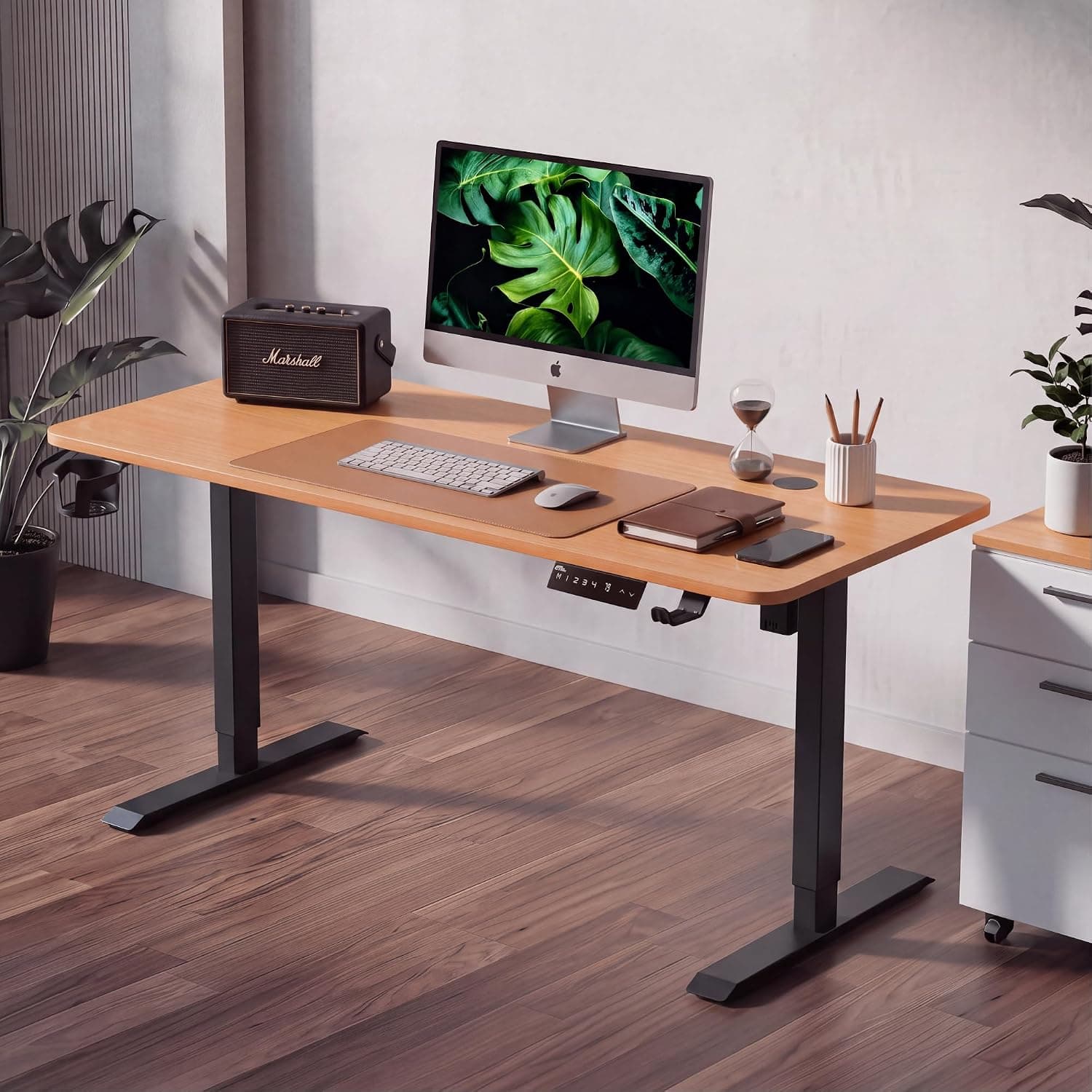 Ergo Throne V ONE Electric Standing Desk — Compact One-Piece Top, 3 Memory Presets, 5-Year Warranty