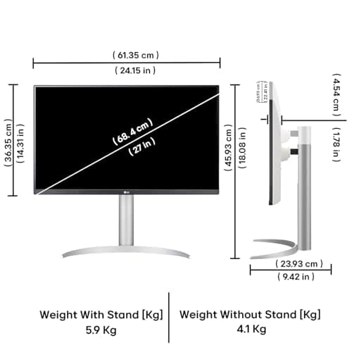 LG 27UP850K 27" UltraFine 4K UHD IPS Monitor — USB-C 96W PD, DisplayHDR 400, 95% DCI-P3