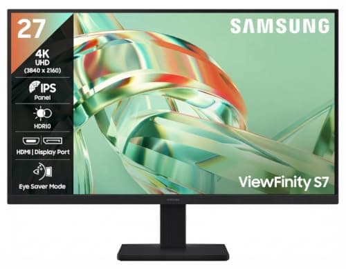 Samsung 27" ViewFinity S7 4K UHD IPS Monitor — HDR10, 1.07 Billion Colours, sRGB