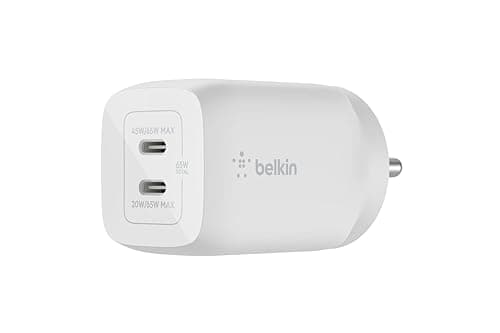 Belkin 65W (45W + 20W) USB-C GaN Charger — Dual Port PD Fast Charging