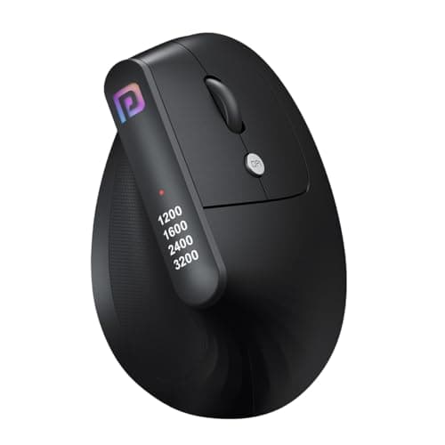Portronics Toad Ergo Vertical Advanced Wireless Ergonomic Mouse — 6D Buttons, Adjustable DPI