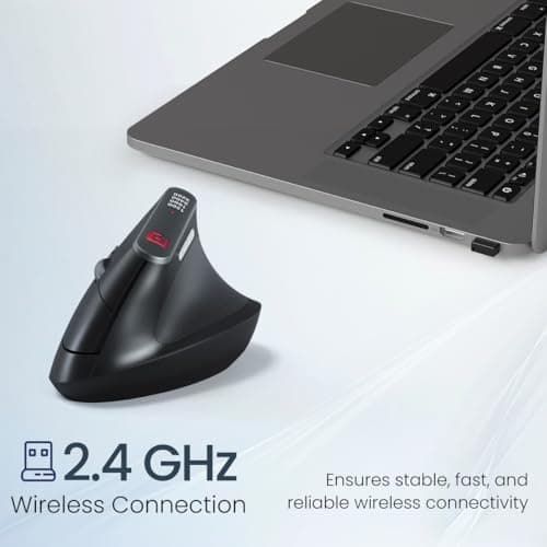 Portronics Toad Ergo Vertical Advanced Wireless Ergonomic Mouse — 6D Buttons, Adjustable DPI