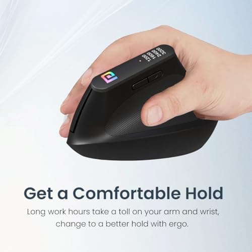 Portronics Toad Ergo Vertical Advanced Wireless Ergonomic Mouse — 6D Buttons, Adjustable DPI