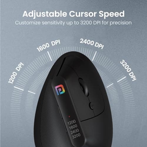 Portronics Toad Ergo Vertical Advanced Wireless Ergonomic Mouse — 6D Buttons, Adjustable DPI