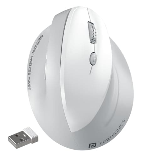 Portronics Toad Ergo 4 Vertical Wireless Bluetooth Mouse — Dual Mode, Silent Clicks