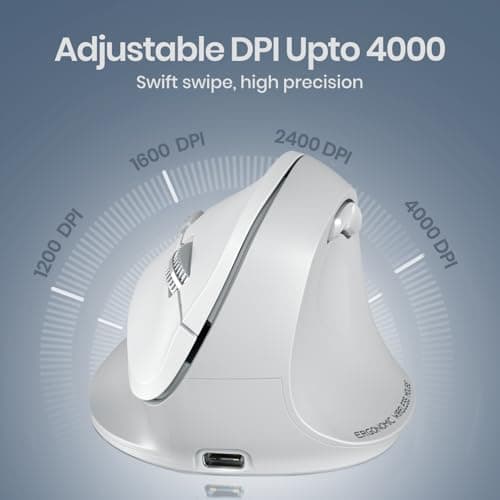 Portronics Toad Ergo 4 Vertical Wireless Bluetooth Mouse — Dual Mode, Silent Clicks