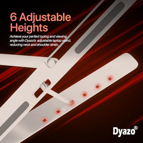Dyazo Aluminum Ergonomic Foldable Portable Laptop Riser Stand — 6 Angles