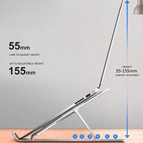 Dyazo Aluminum Ergonomic Foldable Portable Laptop Riser Stand — 6 Angles
