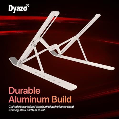 Dyazo Aluminum Ergonomic Foldable Portable Laptop Riser Stand — 6 Angles