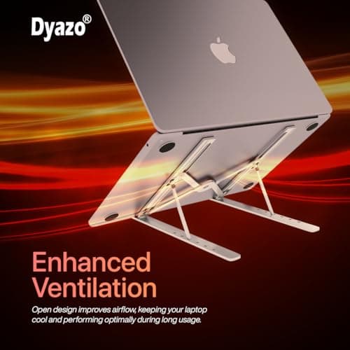 Dyazo Aluminum Ergonomic Foldable Portable Laptop Riser Stand — 6 Angles
