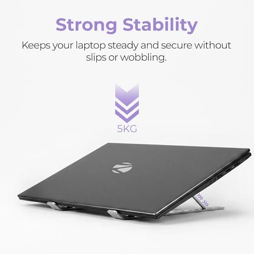 Zebronics NS2000 Plus Laptop Stand — 7-Level Height, Foldable, Up to 17-Inch, 5kg