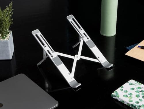 Amazon Basics Laptop Stand — Ergonomic Riser with Ventilated Aluminum-Style Frame
