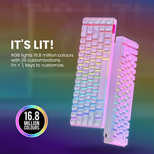 Portronics Hydra 10 Mechanical Wireless Gaming Keyboard — Bluetooth 5.0 + 2.4GHz, RGB