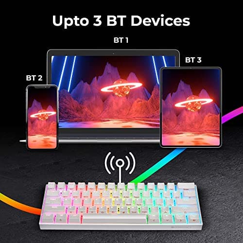 Zebronics Zeb-MAX NINJA 61-Key Wireless Mechanical Keyboard — 3x Bluetooth + 2.4GHz + Type-C