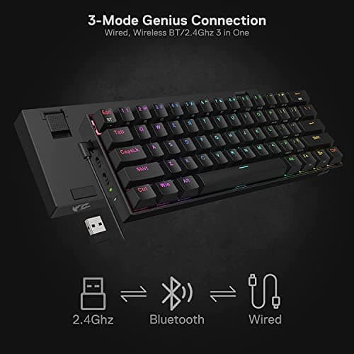 Redragon K530 Pro Draconic 60% Wireless Mechanical Keyboard — Bluetooth/2.4GHz/Wired