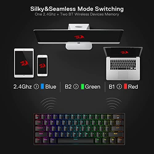 Redragon K530 Pro Draconic 60% Wireless Mechanical Keyboard — Bluetooth/2.4GHz/Wired