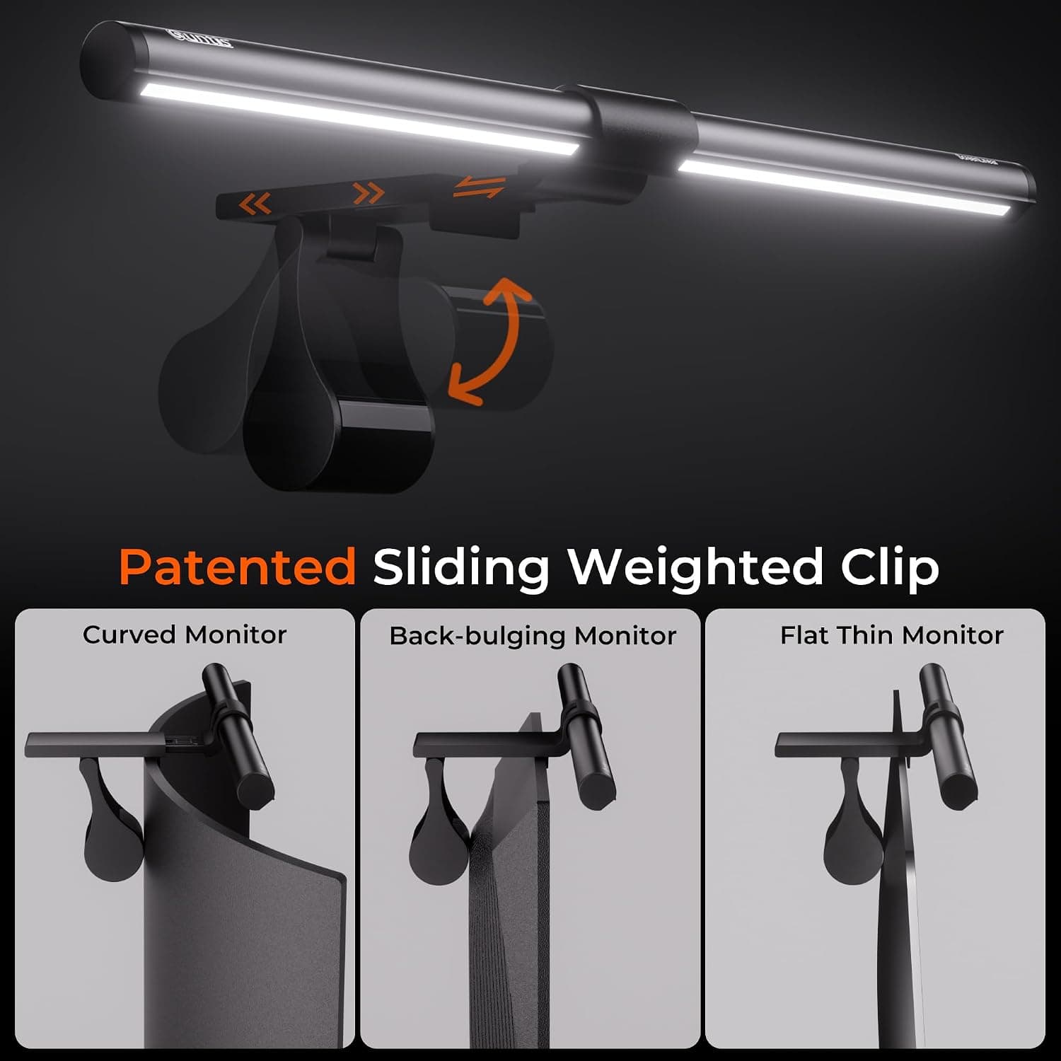 Quntis Monitor Light Bar Focus 41cm — Remote Control, Fits 17”-27”, Stepless Dimming