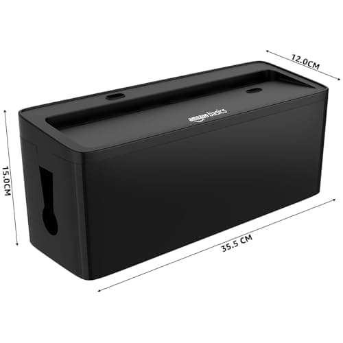 Amazon Basics Cable Management Box with Phone Stand — Cord Organizer
