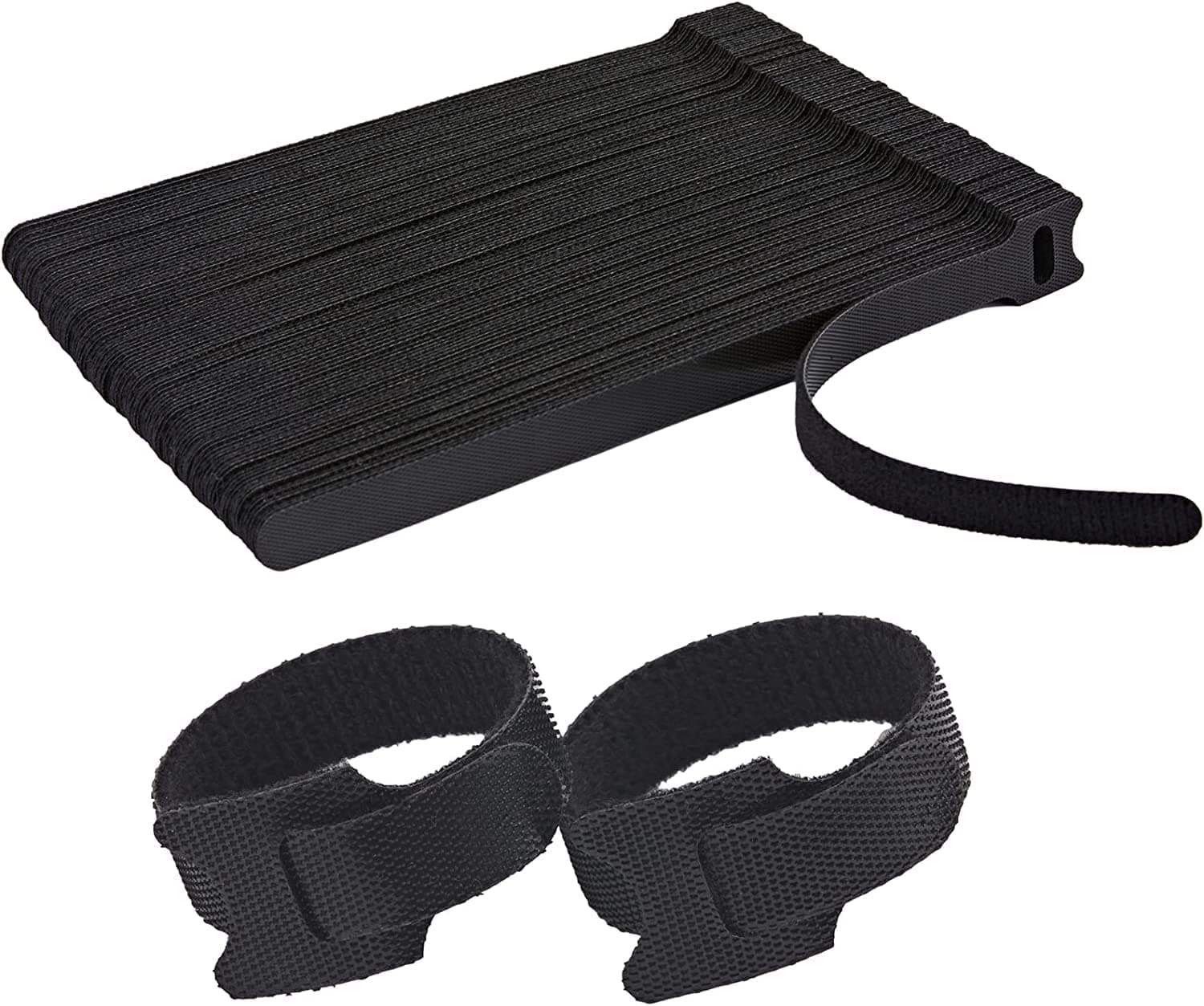 DHRUNA Reusable Hook & Loop Cable Ties - 100 Pcs — Cable Organizer