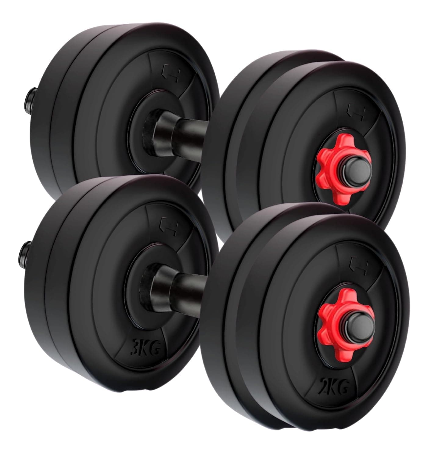 Amazon Brand - Symactive 20 Kg Adjustable Dumbbell Set — PVC Plates with Secure Locking