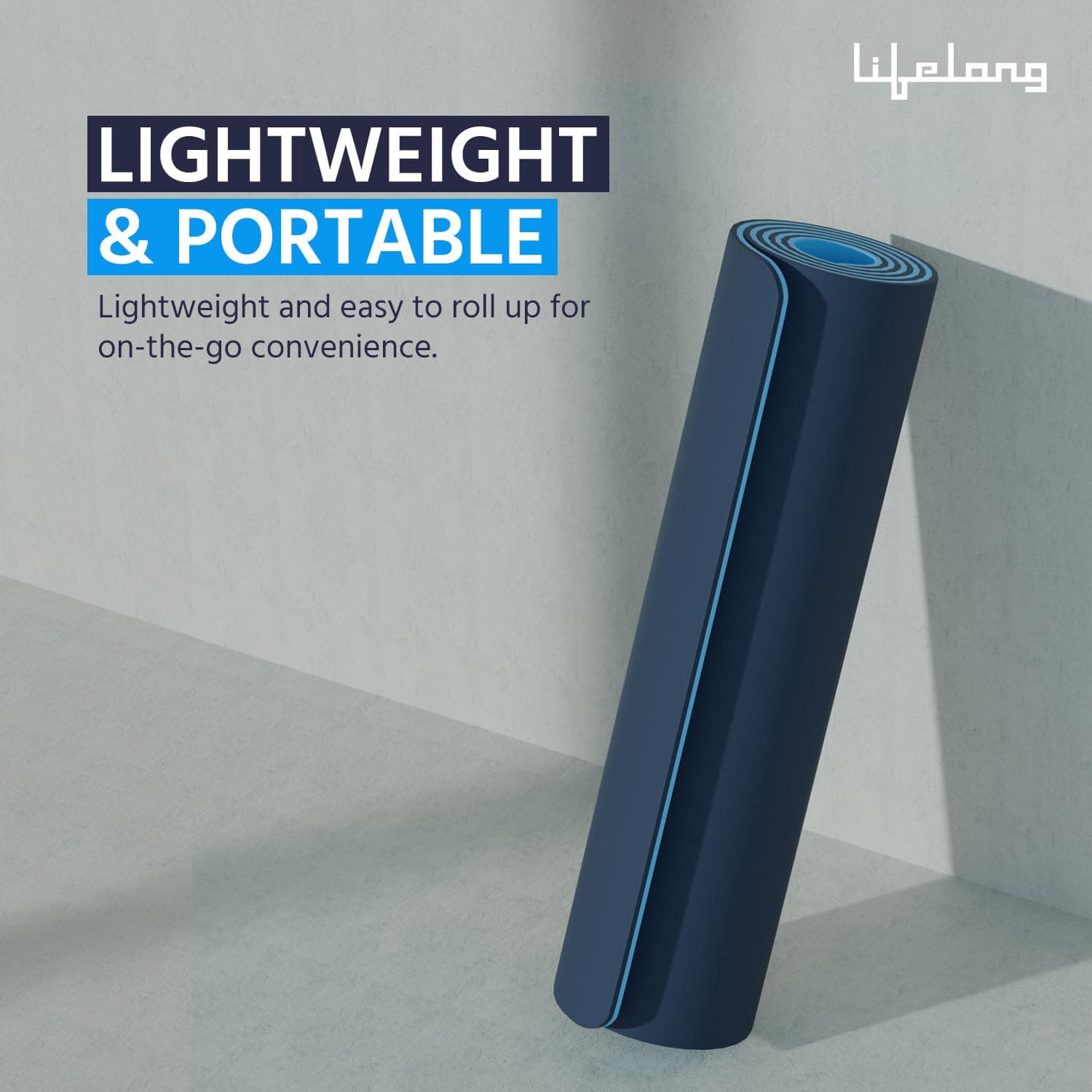 Lifelong 6mm Dual Color TPE Yoga Mat — Anti-Slip for Home Gym, Men & Women