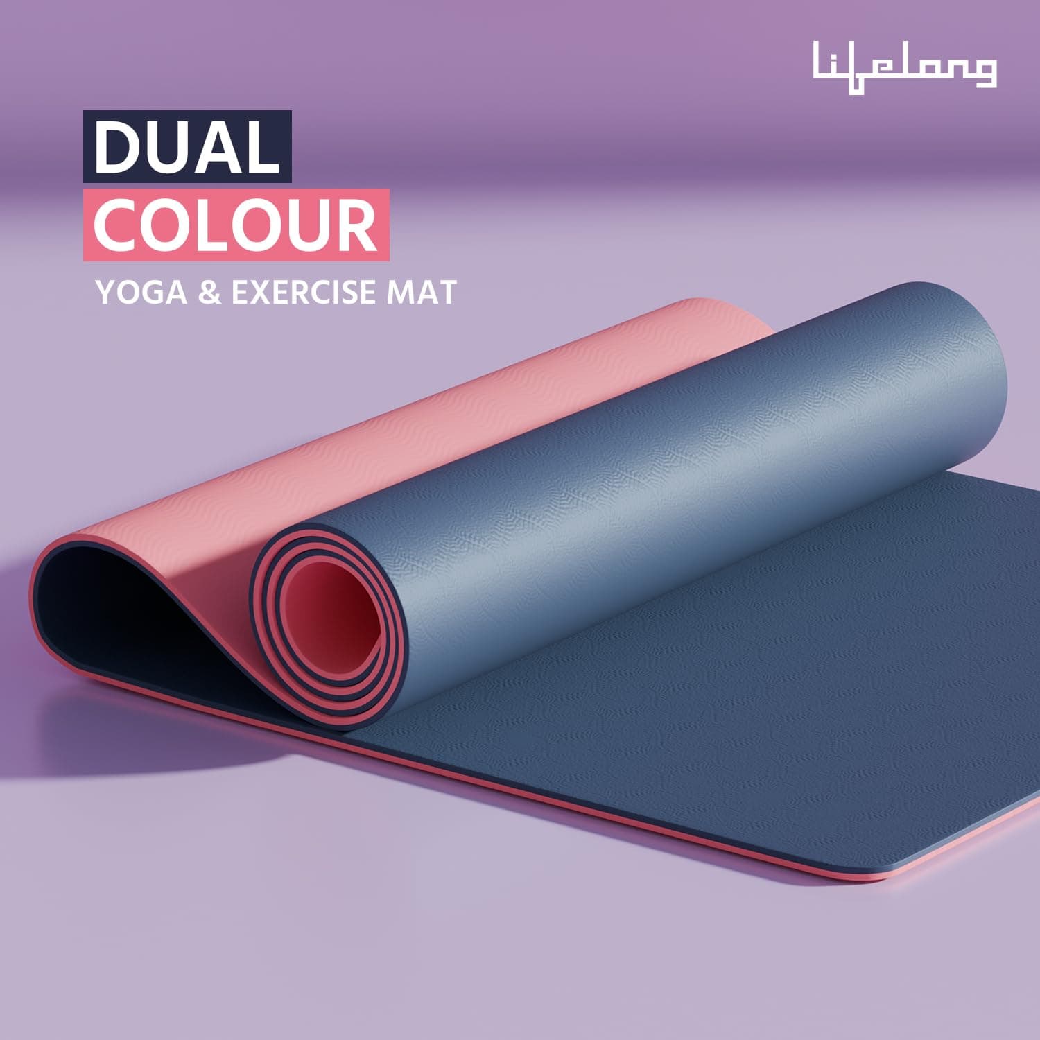 Lifelong Dual Color TPE 6mm Yoga Mat for Women & Men — Home Gym Exercise Mat
