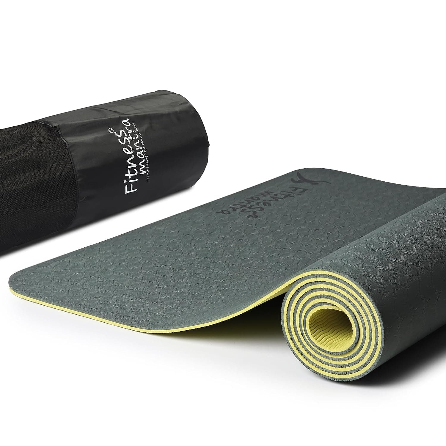 Fitness Mantrar TPE Dual Color Yoga Mat with Cover Bag — 6mm