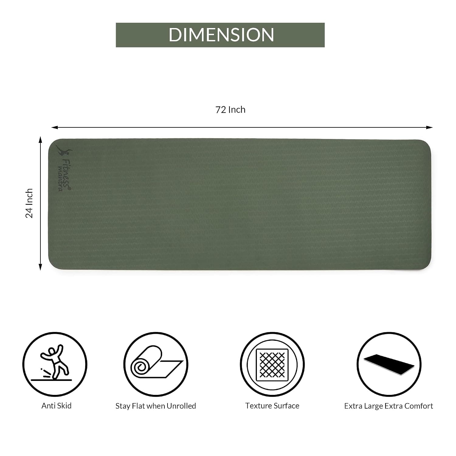 Fitness Mantrar TPE Dual Color Yoga Mat with Cover Bag — 6mm
