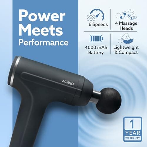 AGARO Galaxy Gun Massager — Rechargeable Handheld Percussion Massager