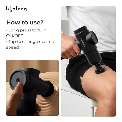 Lifelong Big Massage Gun — Percussion Full Body Massager, Type-C Rechargeable