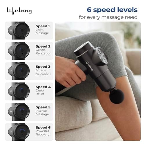 Lifelong Big Massage Gun — Percussion Full Body Massager, Type-C Rechargeable