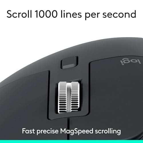 Logitech MX Master 3S Wireless Mouse — Bluetooth Edition, Ultra-Fast Scrolling, 8K DPI, Ergonomic