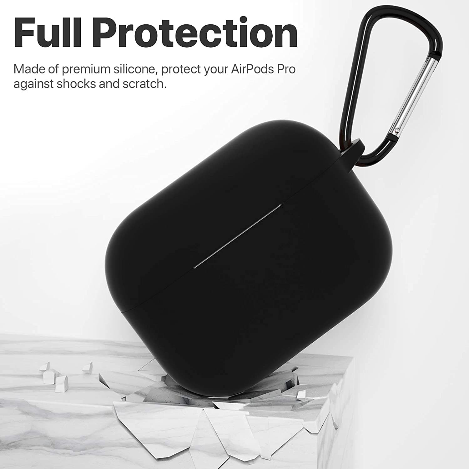 Sounce AirPods Pro Soft Silicone Case Cover with Keychain - Shockproof