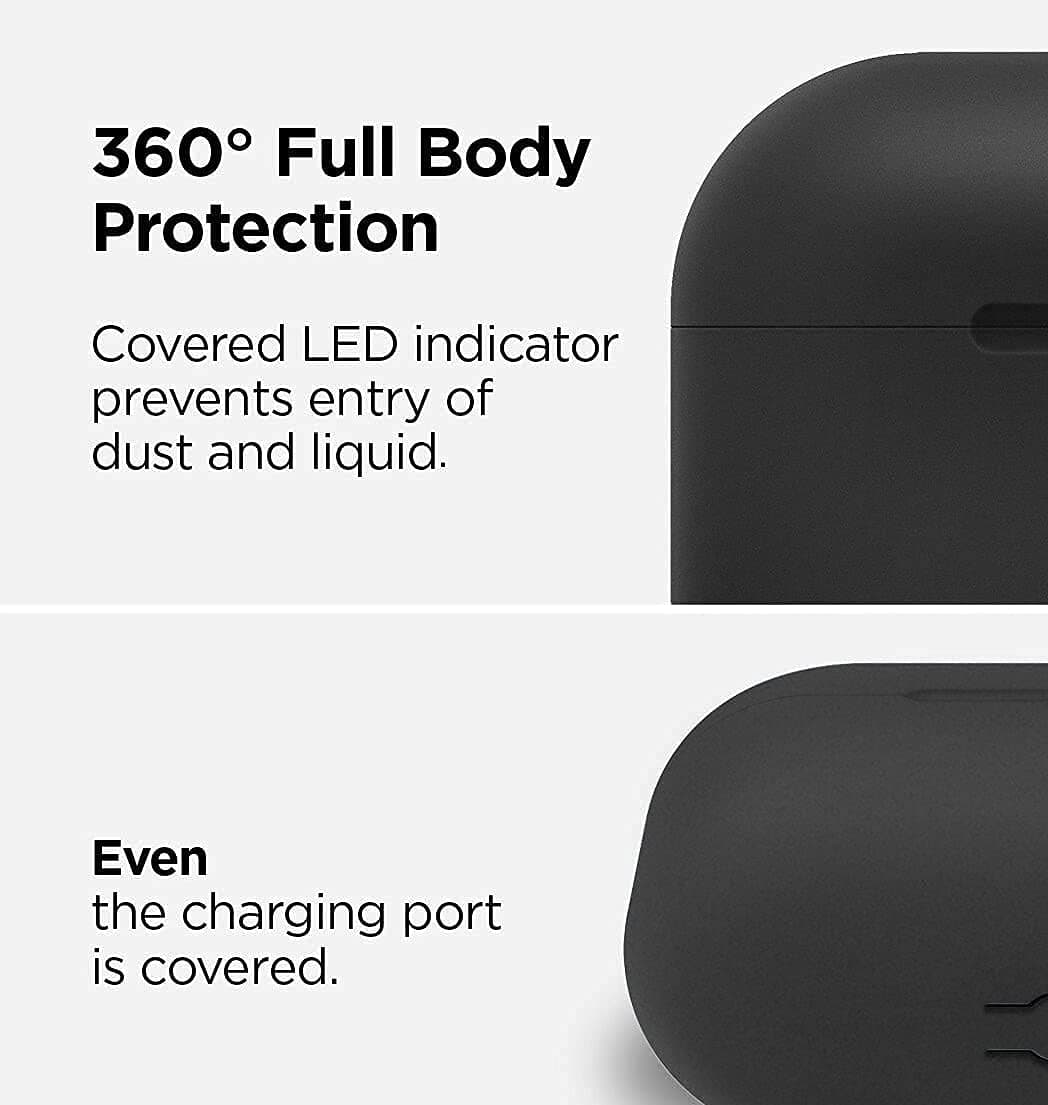 Sounce AirPods Pro Soft Silicone Case Cover with Keychain - Shockproof
