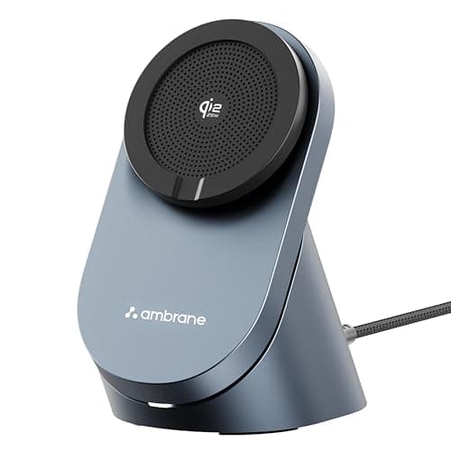Ambrane 25W Qi2.2 MagSafe Wireless Charger with Stand & Heat Control