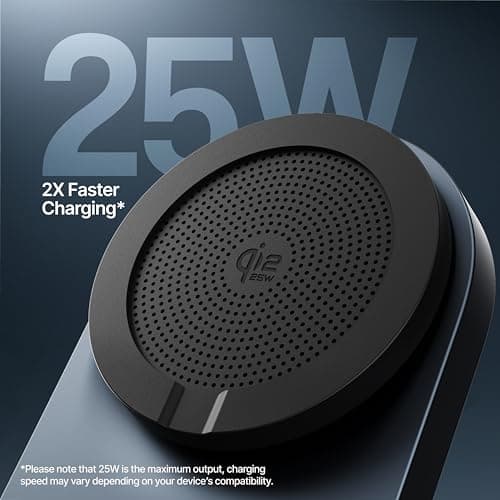 Ambrane 25W Qi2.2 MagSafe Wireless Charger with Stand & Heat Control