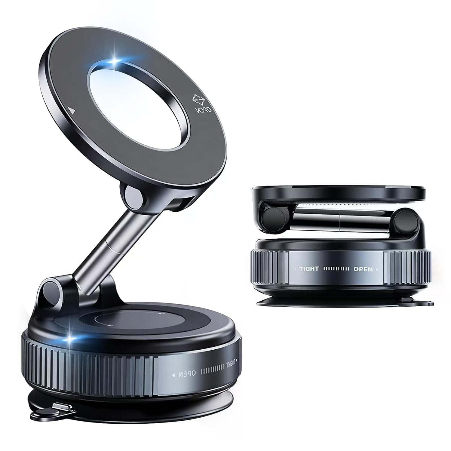 OQTIQ Vacuum Magnetic Car Phone Holder - 360° Adjustable, Strong Suction
