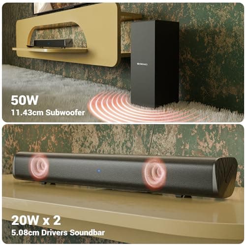 Zebronics 90W Compact Soundbar with Dual Driver & Wired Subwoofer