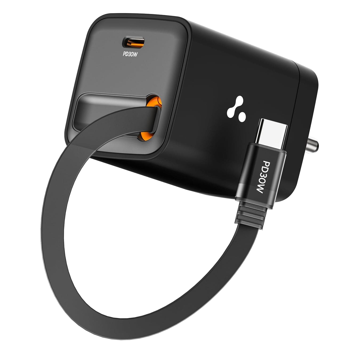 Ambrane 30W GaN Fast Charger with Built-in Type-C Cable