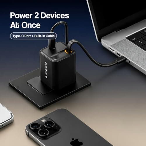 Ambrane 30W GaN Fast Charger with Built-in Type-C Cable