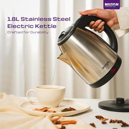 Milton Rapid Electric Kettle 1.8L Stainless Steel with Auto Cut-Off