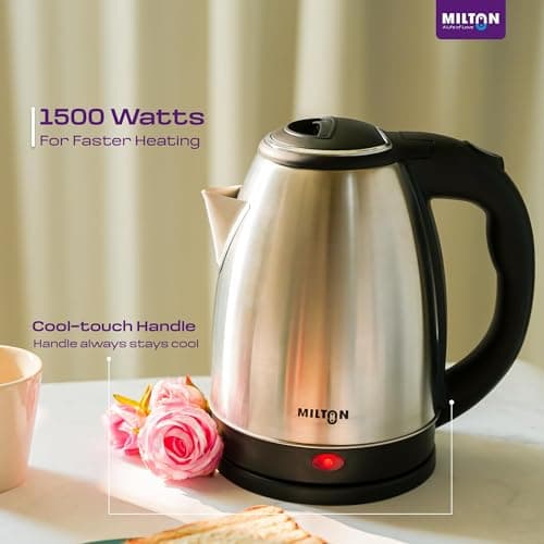 Milton Rapid Electric Kettle 1.8L Stainless Steel with Auto Cut-Off