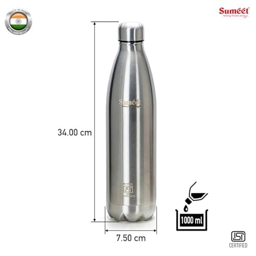 Sumeet Thermo1000 Stainless Steel Insulated Vacuum Water Bottle 1000ml
