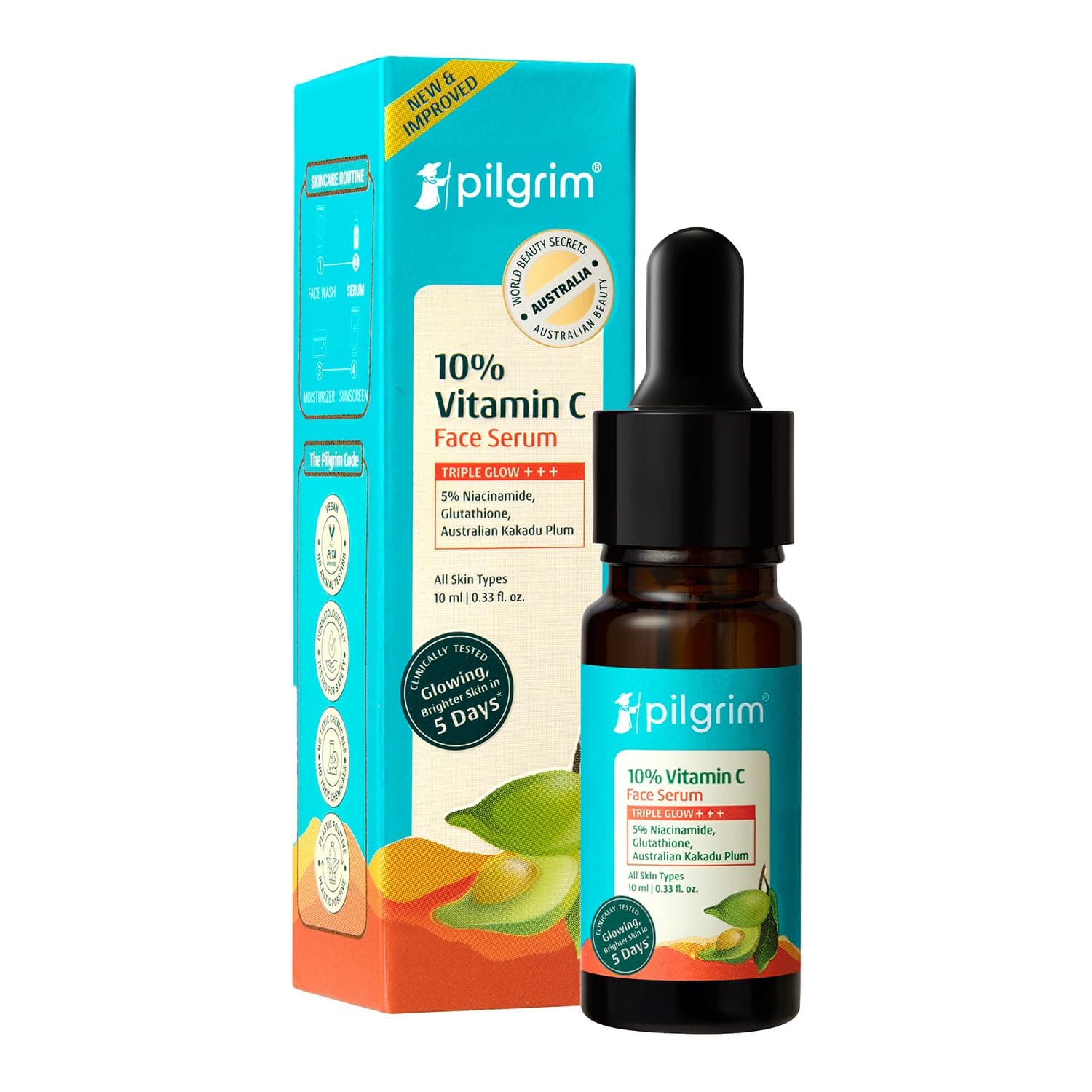 Pilgrim 10% Vitamin C Face Serum with Hyaluronic Acid for Glowing Skin