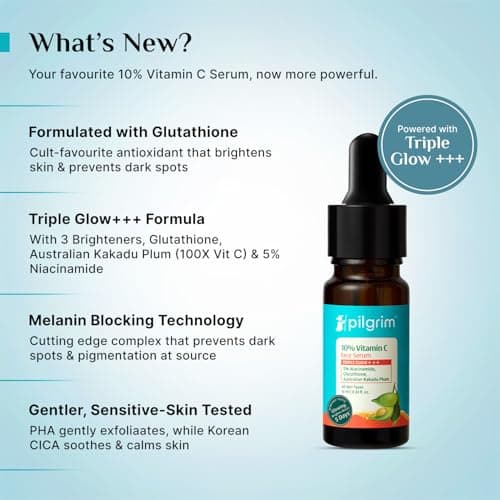 Pilgrim 10% Vitamin C Face Serum with Hyaluronic Acid for Glowing Skin