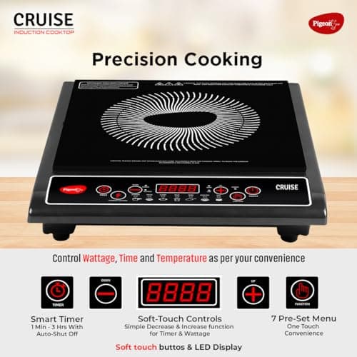 Pigeon by Stovekraft Cruise 1800W Induction Cooktop with Push Button