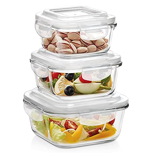 Borosil Klip N Store Microwavable Glass Storage Containers Set of 3