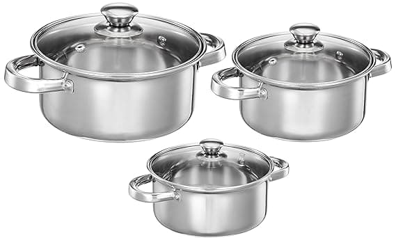 Amazon Brand Solimo Stainless Steel Insulated Casserole Set of 3