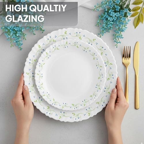 Cello Tropical Lagoon Dazzle Opalware Dinner Set 18 Pieces