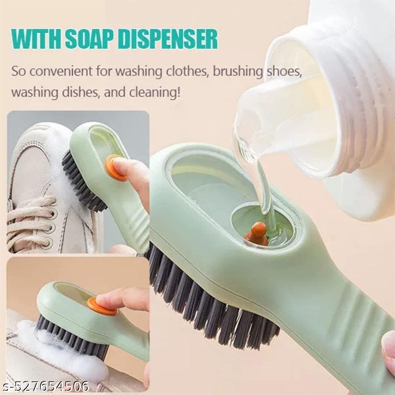 Automatic Liquid Shoe Cleaning Brush with Built-in Soap Dispenser |Multifunctional Cleaning Brush with Liquid Dispenser for Clothes, Shoe Cleaner, Sneaker Cleaner